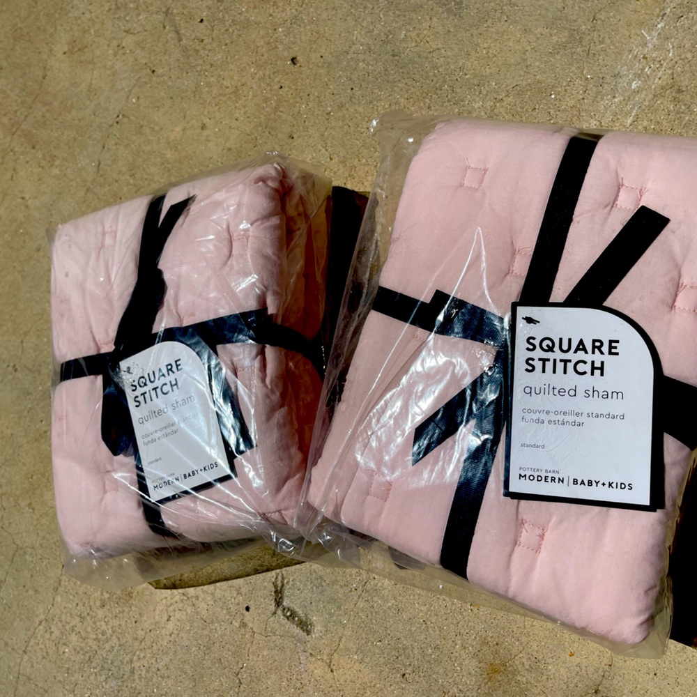 Pottery Barn pink shams